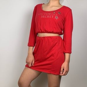 Victoria Secret Restyled Crop Top + Mini Skirt Set
